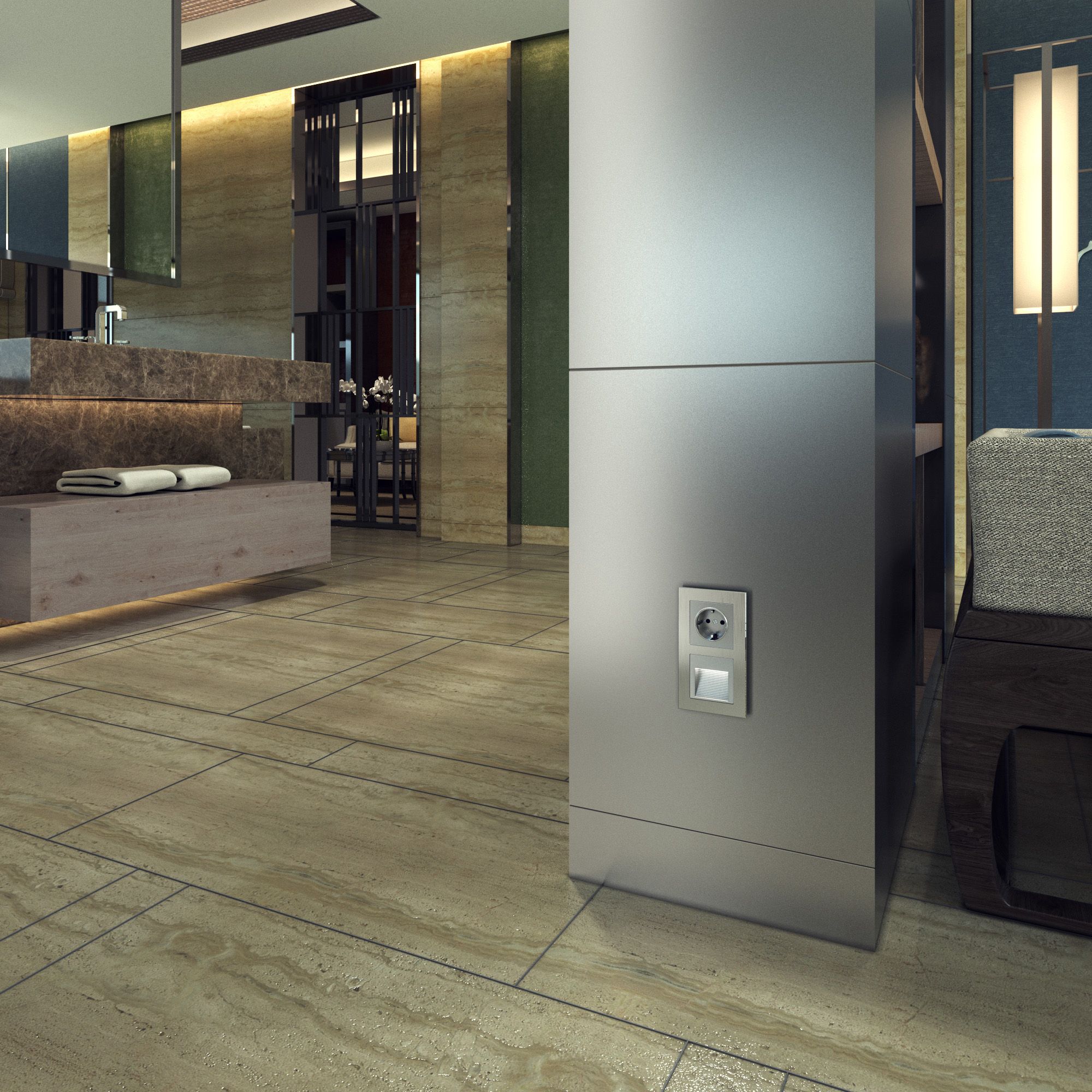 Розетка с заземлением WERKEL (серебряный) WL06-SKG-01-IP20 / W1171006 / a029828