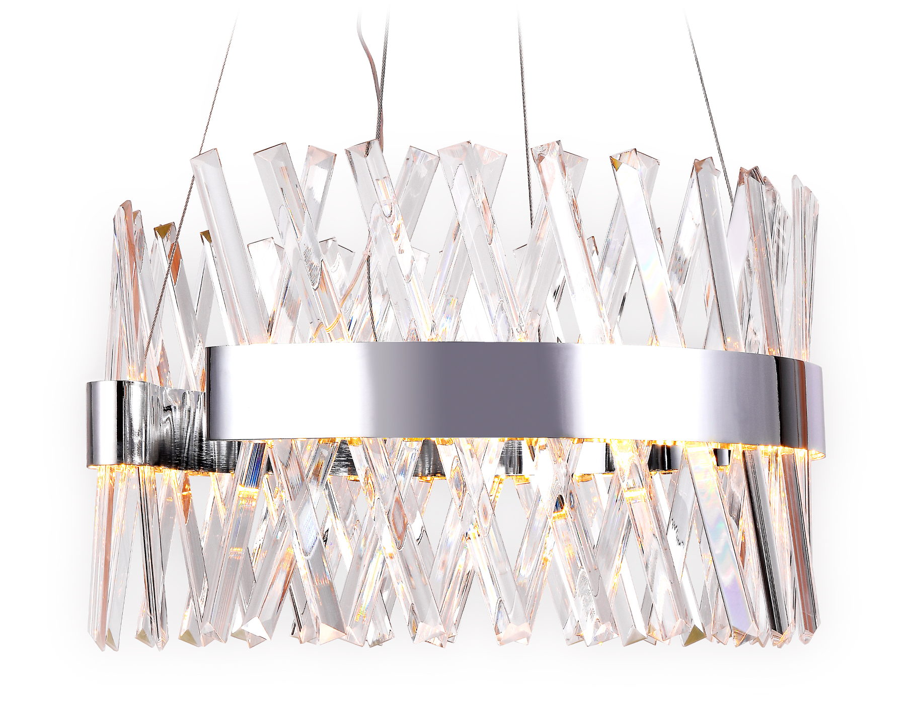 Хрустальный подвесной светодиодный светильник Ambrella TR5308 CH/CL хром/прозрачный 100W D500*750 (Без ПДУ)