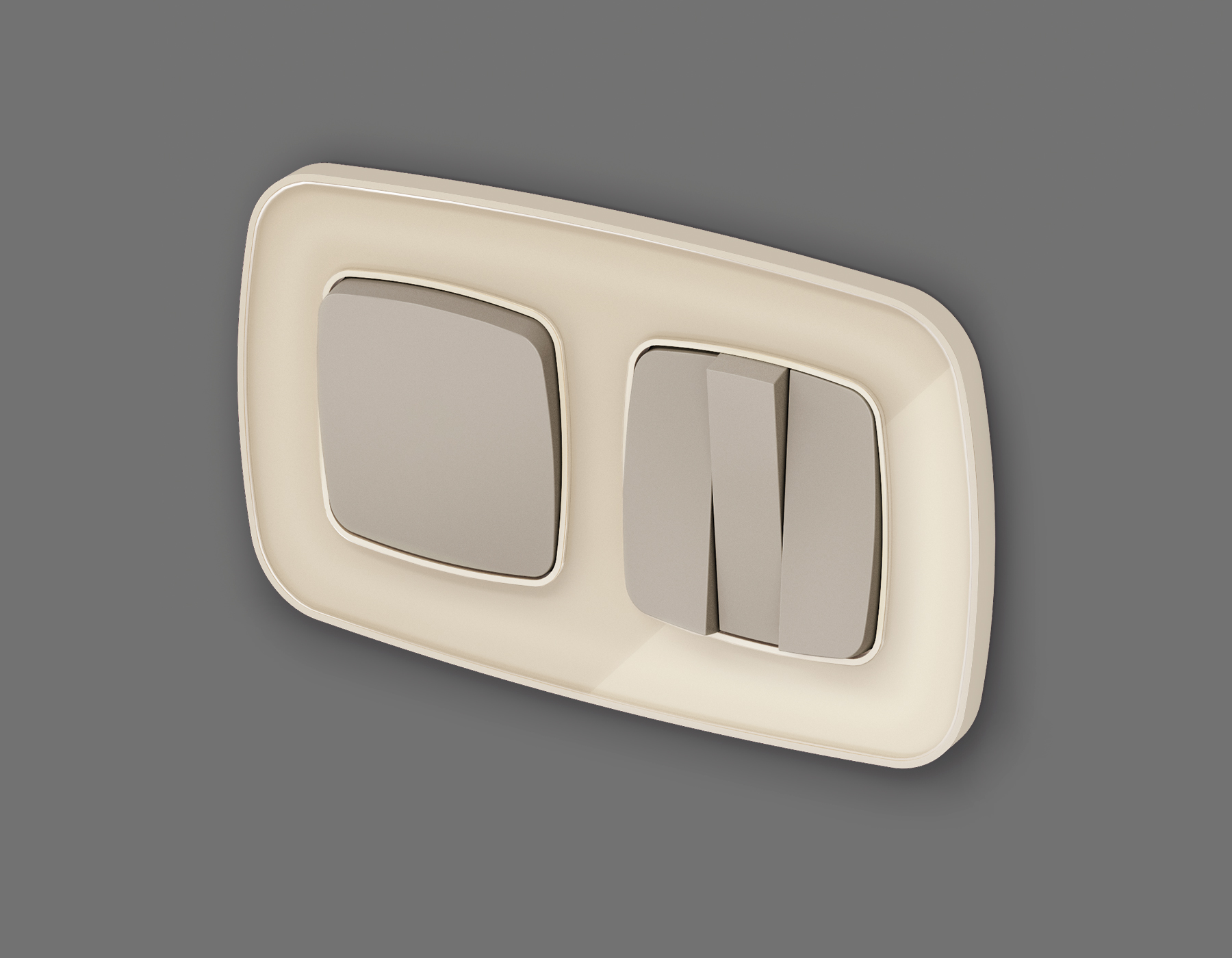 OP3610 Лицевая панель OMEGA (Серо-бежевый матовый) для 1-кл выключателей QUANT