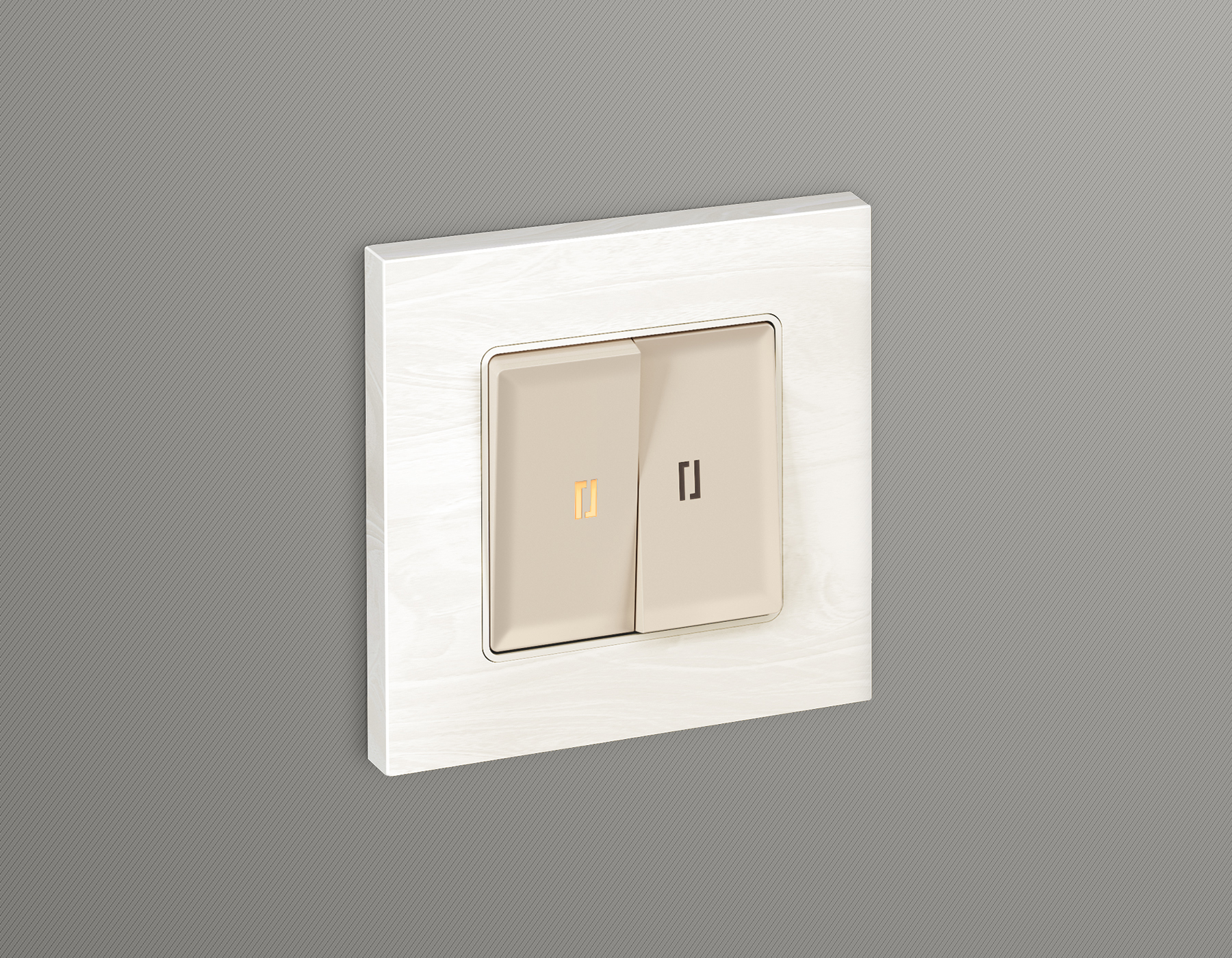 MA324030 Комплект механизма 2-кл проходного выключателя с подсветкой 3200K ALFA Бежевый матовый QUANT (AP3240, VM120, G22Y)