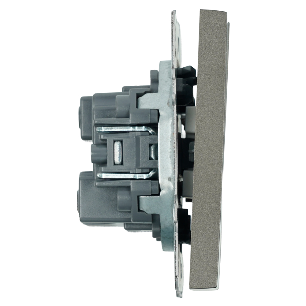 Выключатель 3-клавишный (механизм), STEKKER, 250В, 10А, серия Эмили, RSW10-5108-09, антрацит, soft touch