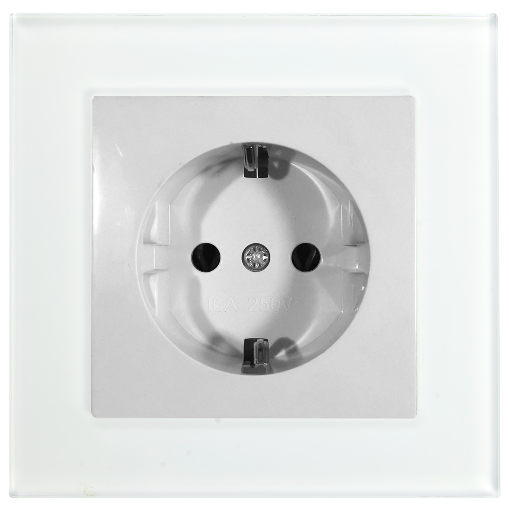 Розетка 1-местная с/з STEKKER  GLS16-7010-01, 250В, 16А с защитной шторкой, серия Катрин, белый