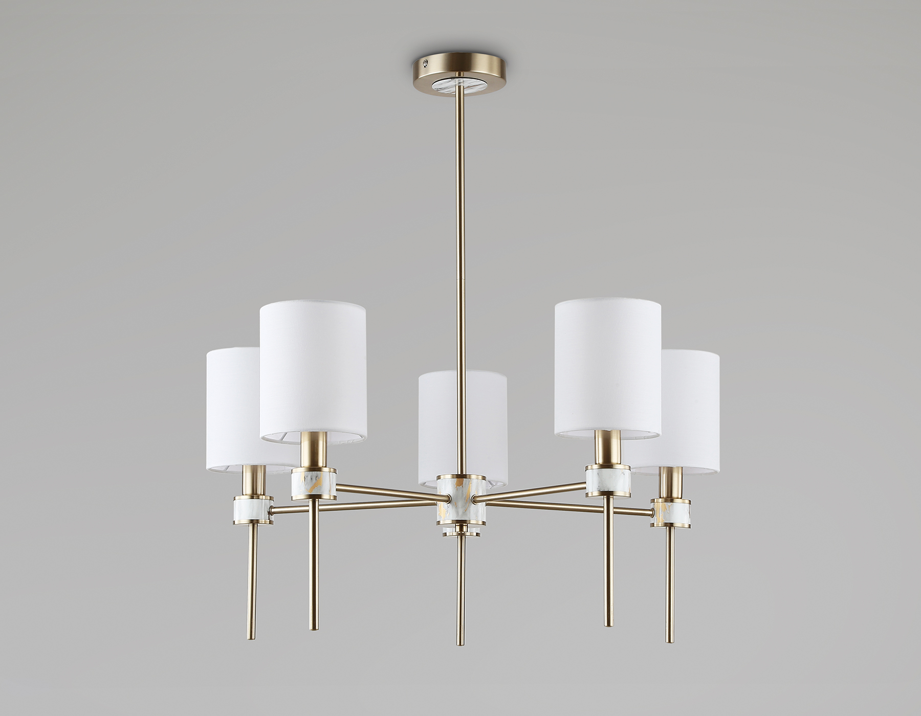 LH72371/5 DBS/WH темная латунь/белый E14/5 max 40W D680*720