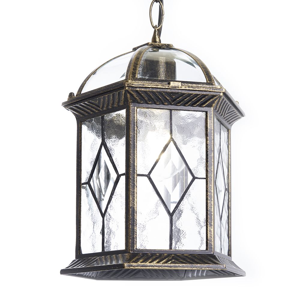 Светильник садово-парковый Feron PL134 шестигранный на цепочке 60W E27 230V, черное золото Светильник садово-парковый Feron PL134 шестигранный на цепочке 60W E27 230V, черное золото