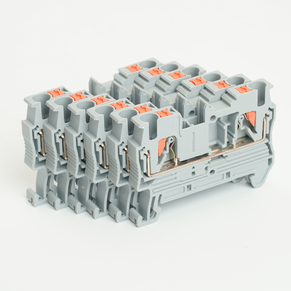 Зажим пружинный, 2-проводной проходной ЗНИ - 2,5 ,JXB PT 2,5, серый LD572-1-25