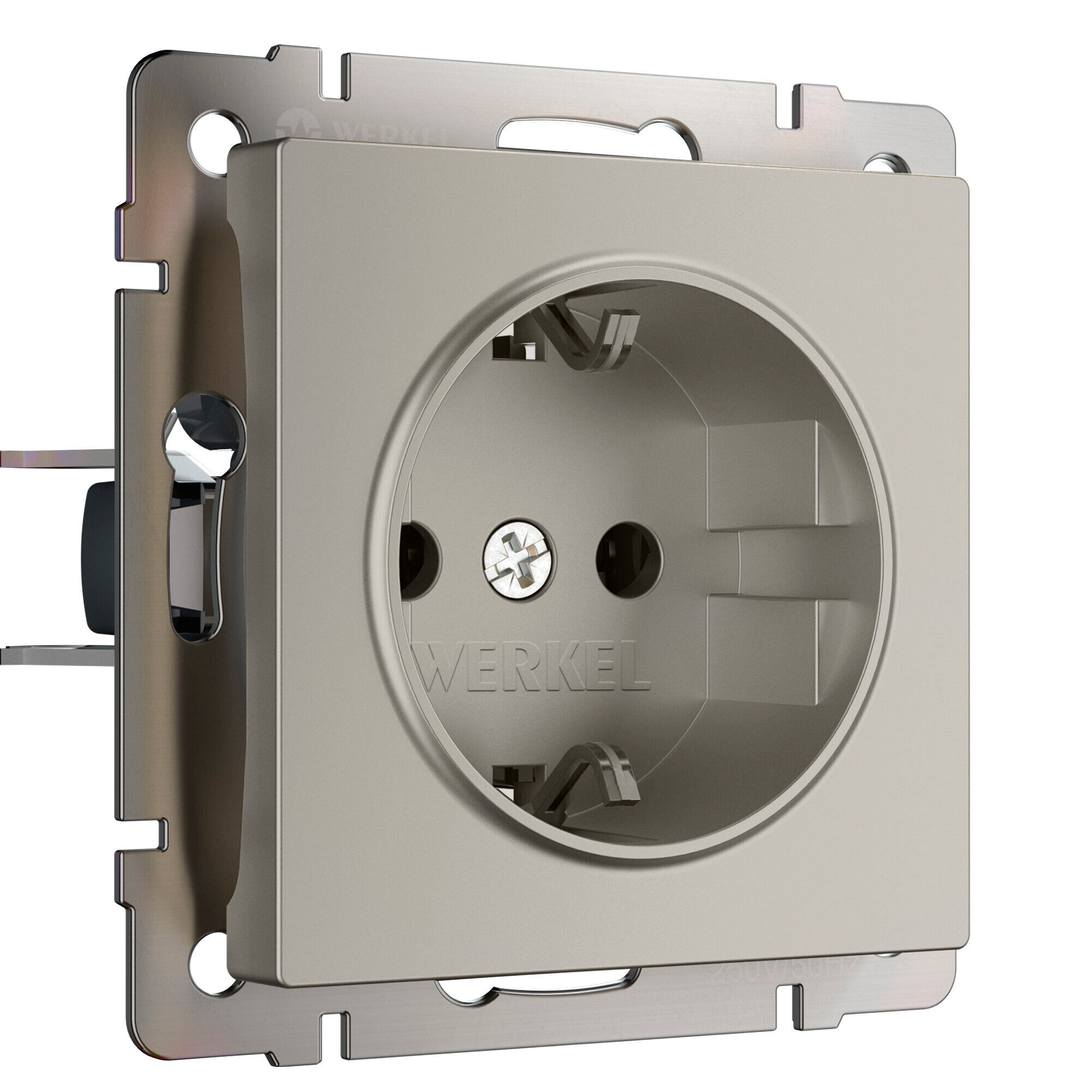 W1271104/ Розетка с заземлением и шторками (дымчатый) W1271104