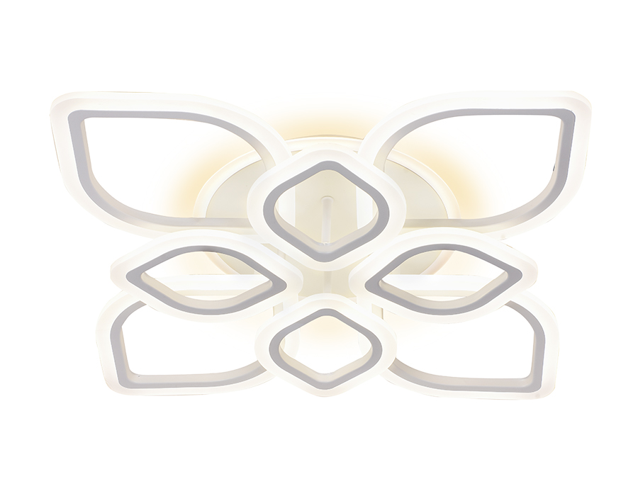 Потолочный светодиодный светильник Ambrella FA517/4+4 WH белый 168W+28W 730*730*120 (ПДУ РАДИО 2.4)