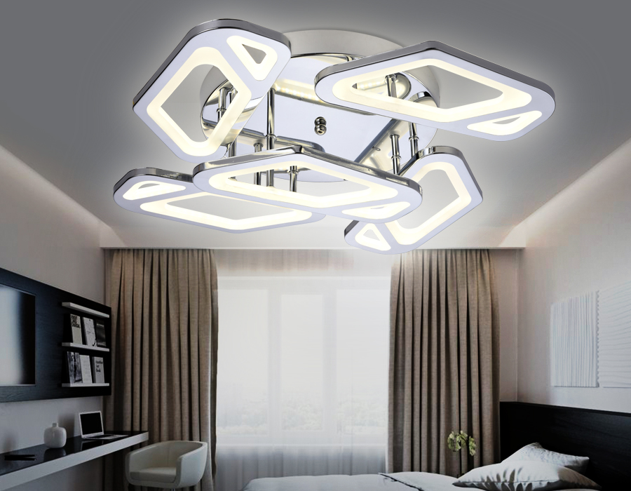 Потолочный светодиодный светильник с пультом Ambrella FA588/5 CH хром 113W 590*590*120 (ПДУ РАДИО 2.4G)