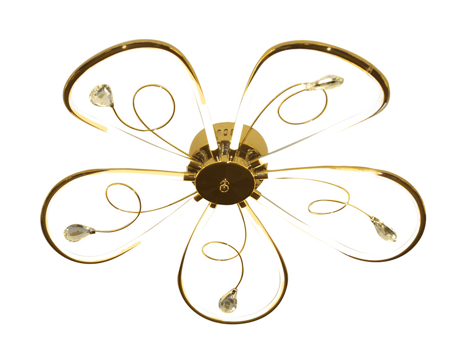 Потолочный светодиодный светильник Ambrella LC576/5 GD золото 65W 4200K 620*620*110 (Без ПДУ)