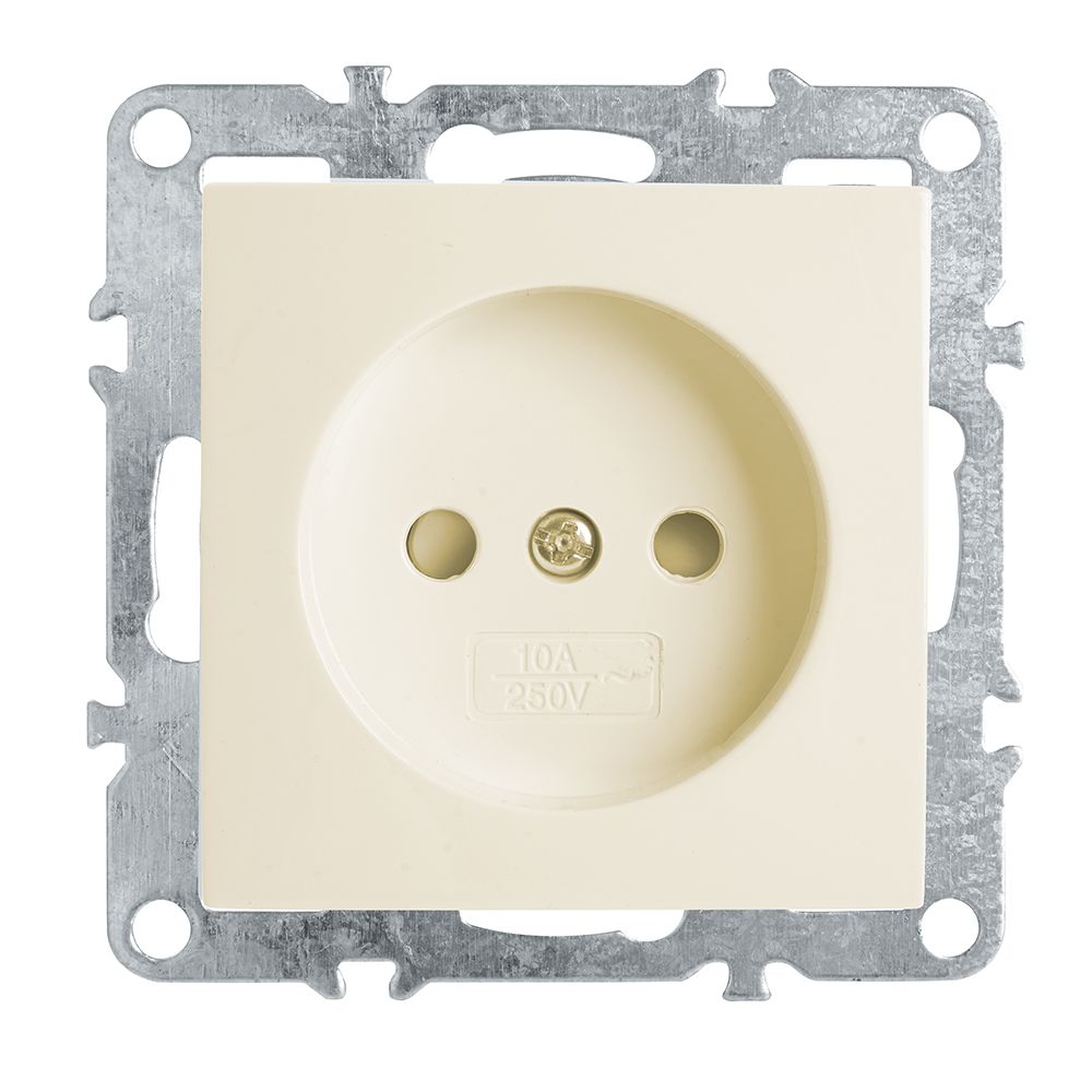 Розетка 1-местная б/з (механизм), STEKKER, PST10-9109-02, 250В, 10А с защ. шторкой, серия Эрна, слоновая кость