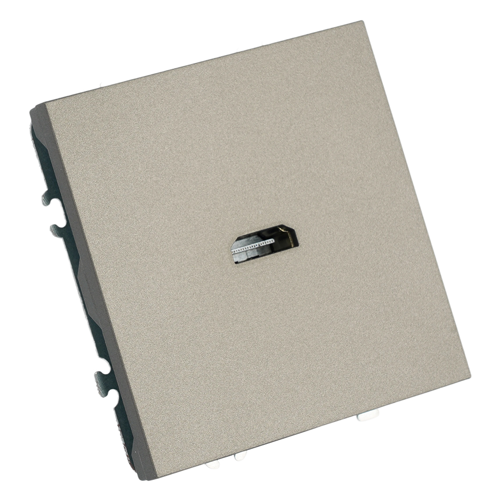 Розетка HDMI 2.0 Type A (механизм), STEKKER, серия Эмили, RST00-5118-09, антрацит, soft touch