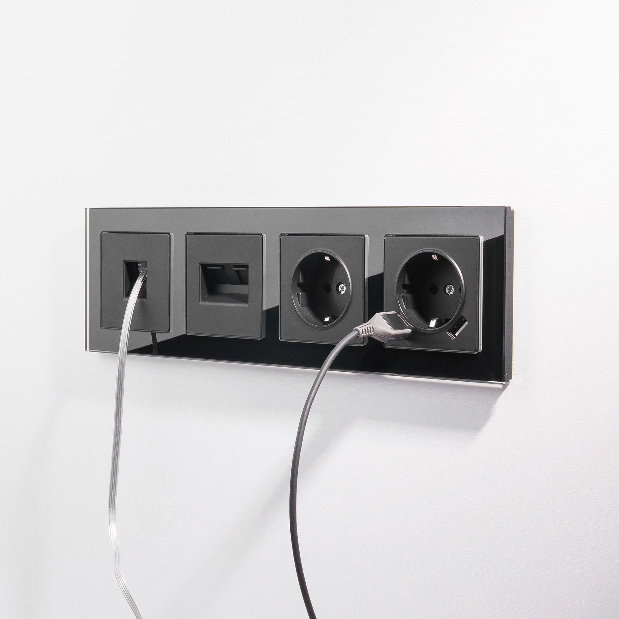 Розетка Ethernet RJ-45 WERKEL (черный матовый) WL08-RJ-45 / W1181008 / a029859