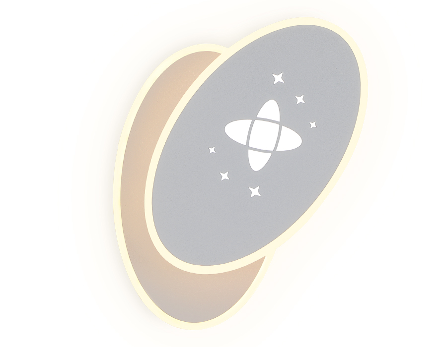 Настенный светодиодный светильник с выключателем Ambrella FW109 SGR серый песок LED 3000K+6400K 20W 230*140*50