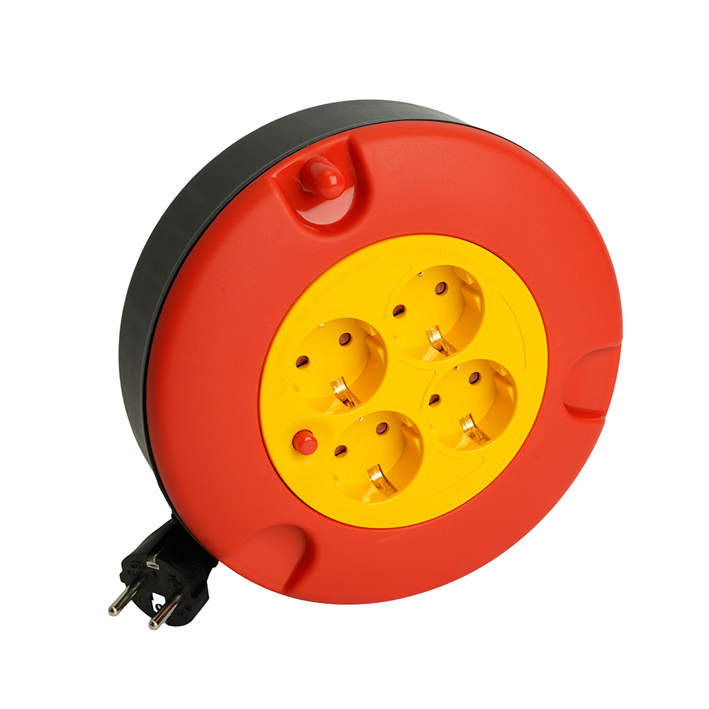 Удлинитель-рулетка STD06-40-30 Standart 4 розетки с/з ПВС 3*1, черный, 16А, IP20, 5м