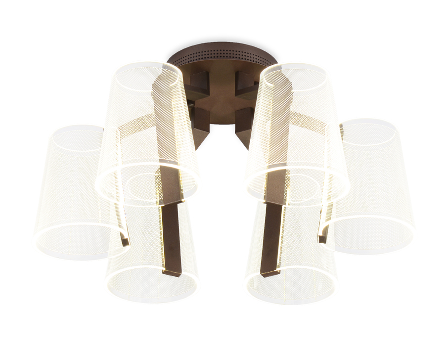 Потолочная светодиодная люстра Ambrella с пультом AK4033/6 CF кофе 96W