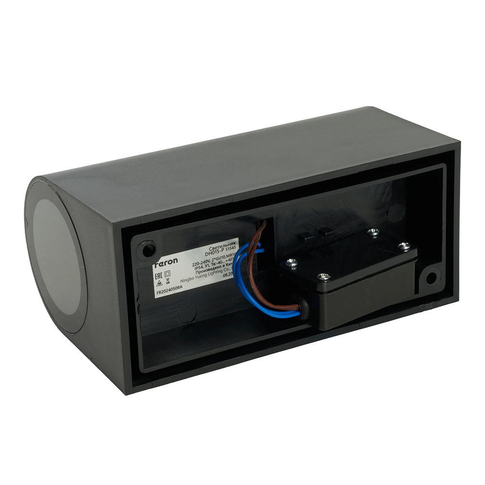 Светильник садово-парковый Feron.ONE DH015-P, на стену, 2*GU10 220-240V, черный пластик