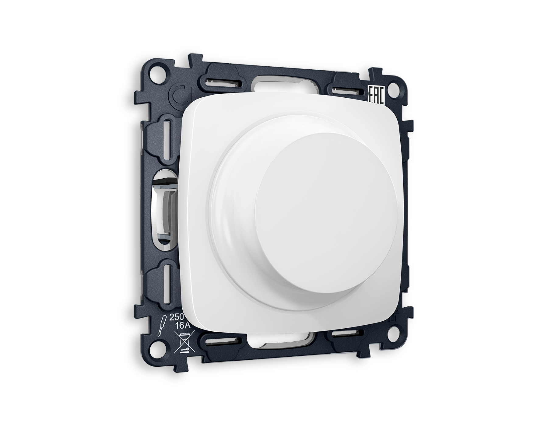 MO125510 Комплект механизма светорегулятора универсального OMEGA Белый матовый 25-600W/LED 5-300W QUANT (OP1255, VM136)