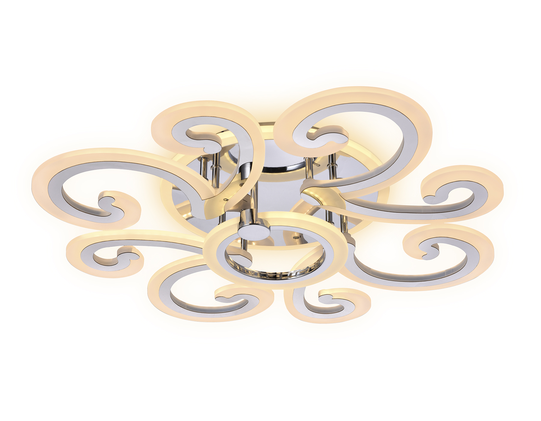 Потолочный светодиодный светильник с пультом Ambrella FA5146/8+1 CH хром 112W D620*130 (ПДУ РАДИО 2.4G)