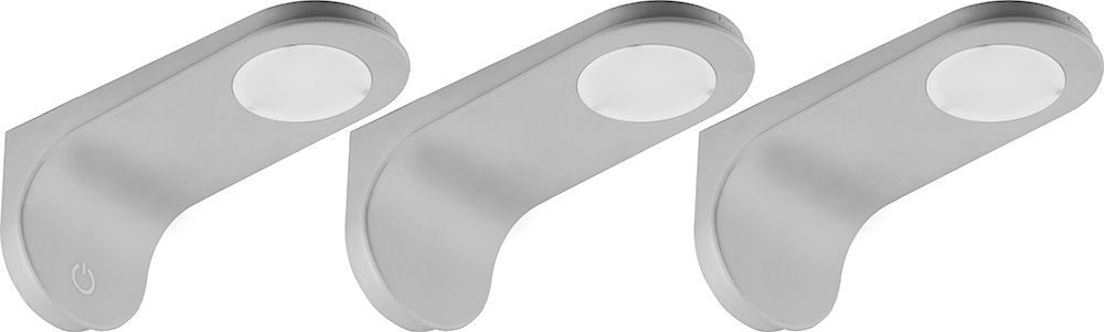 Светодиодная подсветка Feron AL8102 с сенсорным выключателем 4000K 2W, пластик, комплект 3 шт + блок питания