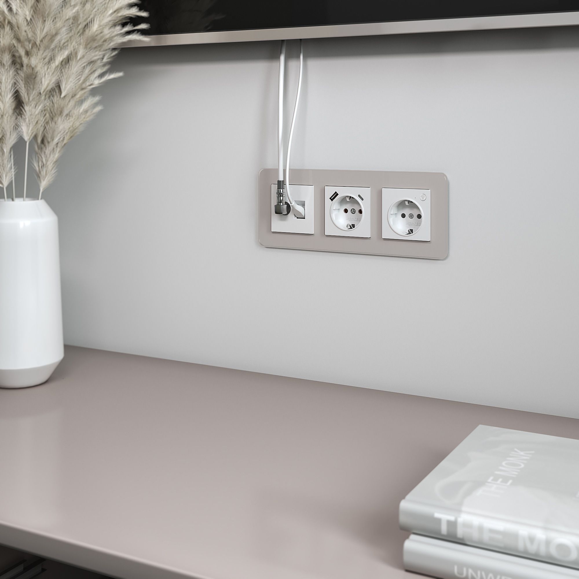 Розетка ТВ+Ethernet RJ-45 6 cat. WERKEL (белый) W1181301