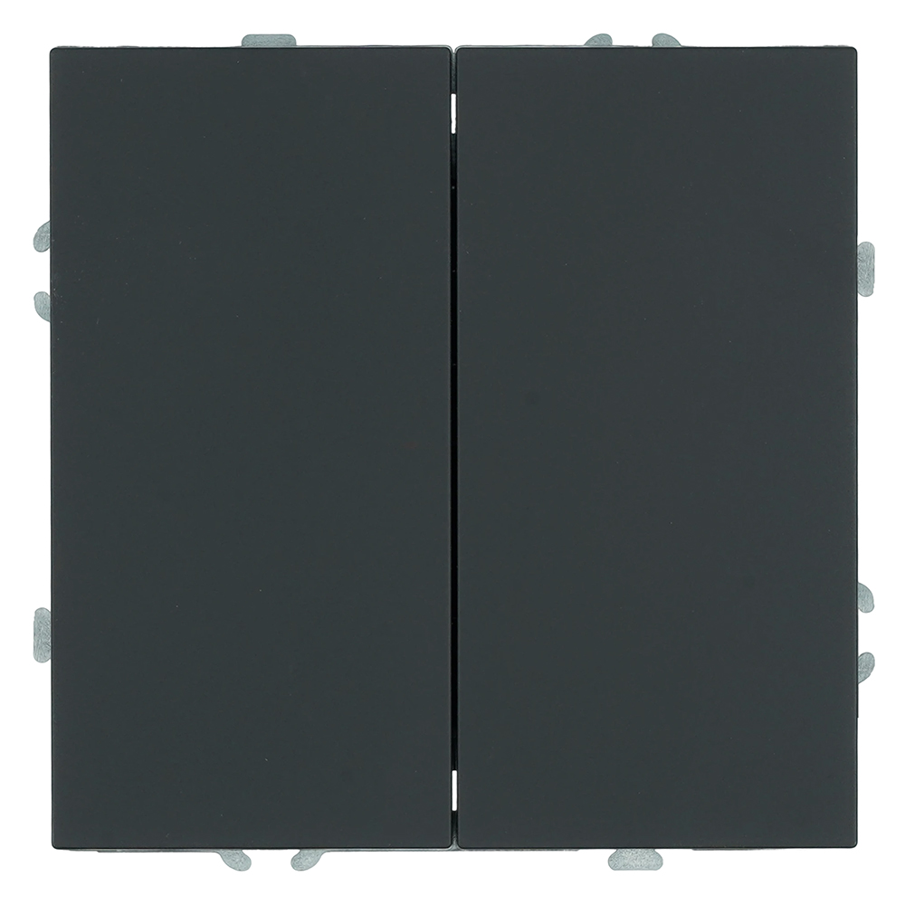 Выключатель 2-клавишный (механизм), СЗК, STEKKER, 250В, 10А, серия Эмили, RSW10-5104-05ZK, черный уголь, soft touch