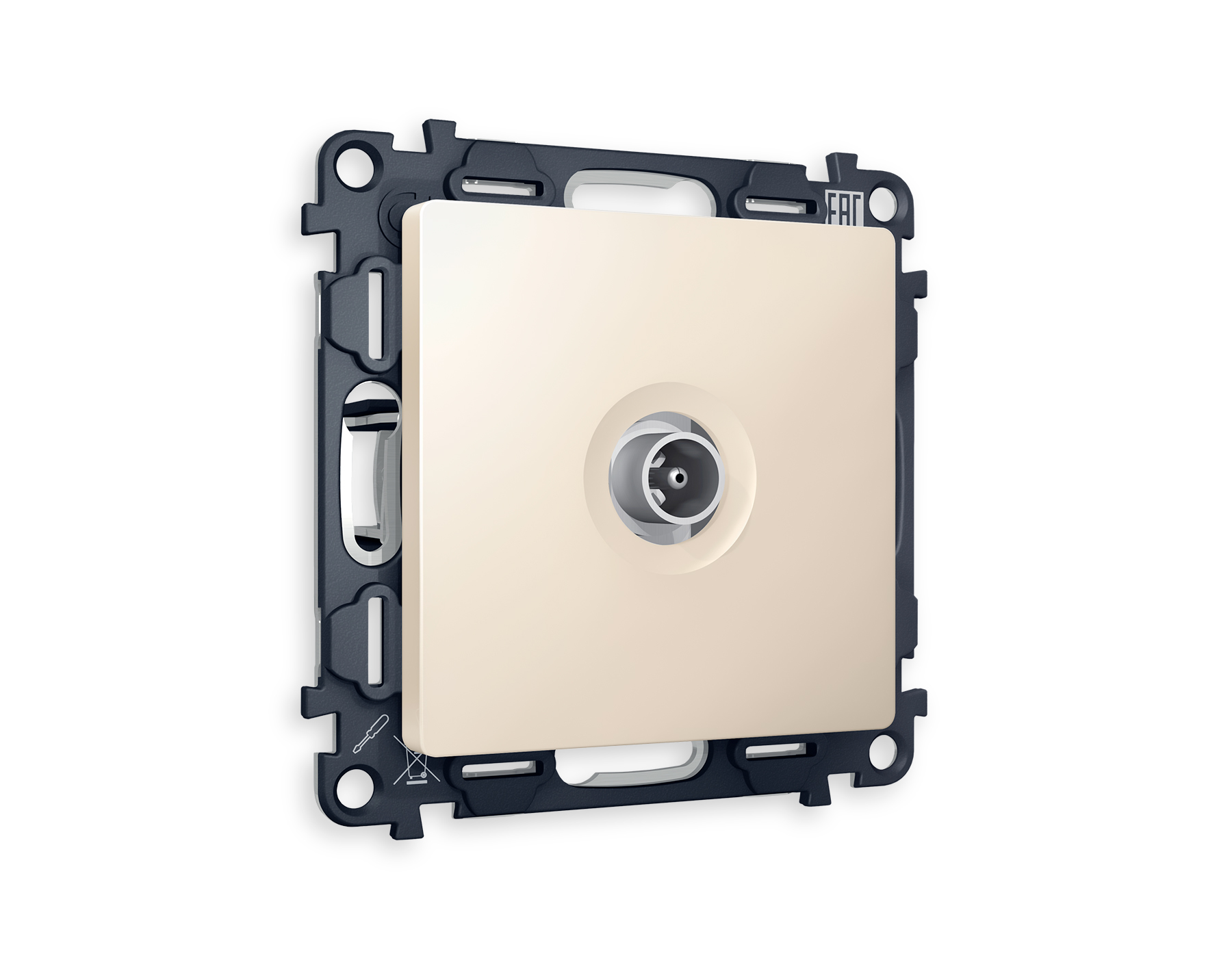 MA333010 Комплект механизма TV розетки оконечной ALFA Бежевый матовый 50-870 MHz 1dB QUANT (AP3330, VM202)