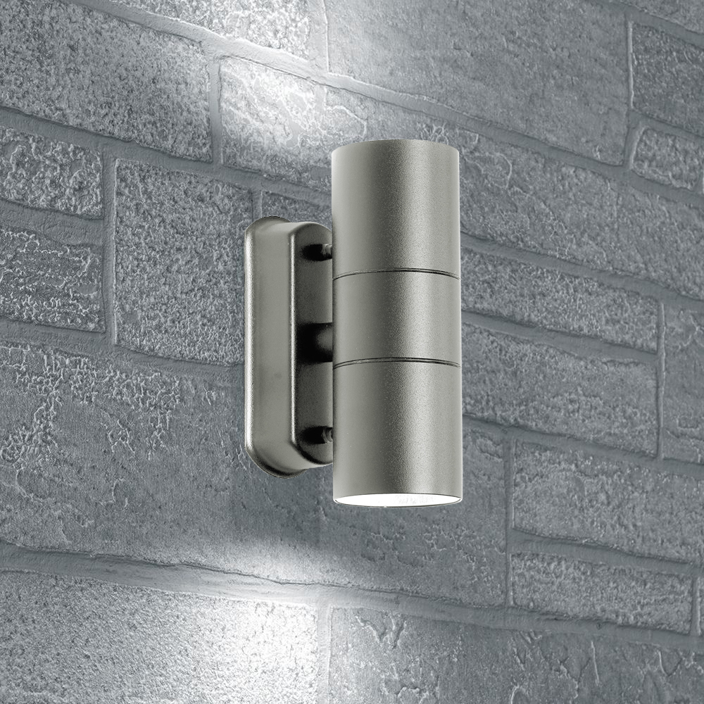 Светильник садово-парковый Feron DH0704,на стену, 2*GU10 230V, серый Светильник садово-парковый Feron DH0704,на стену, 2*GU10 230V, серый