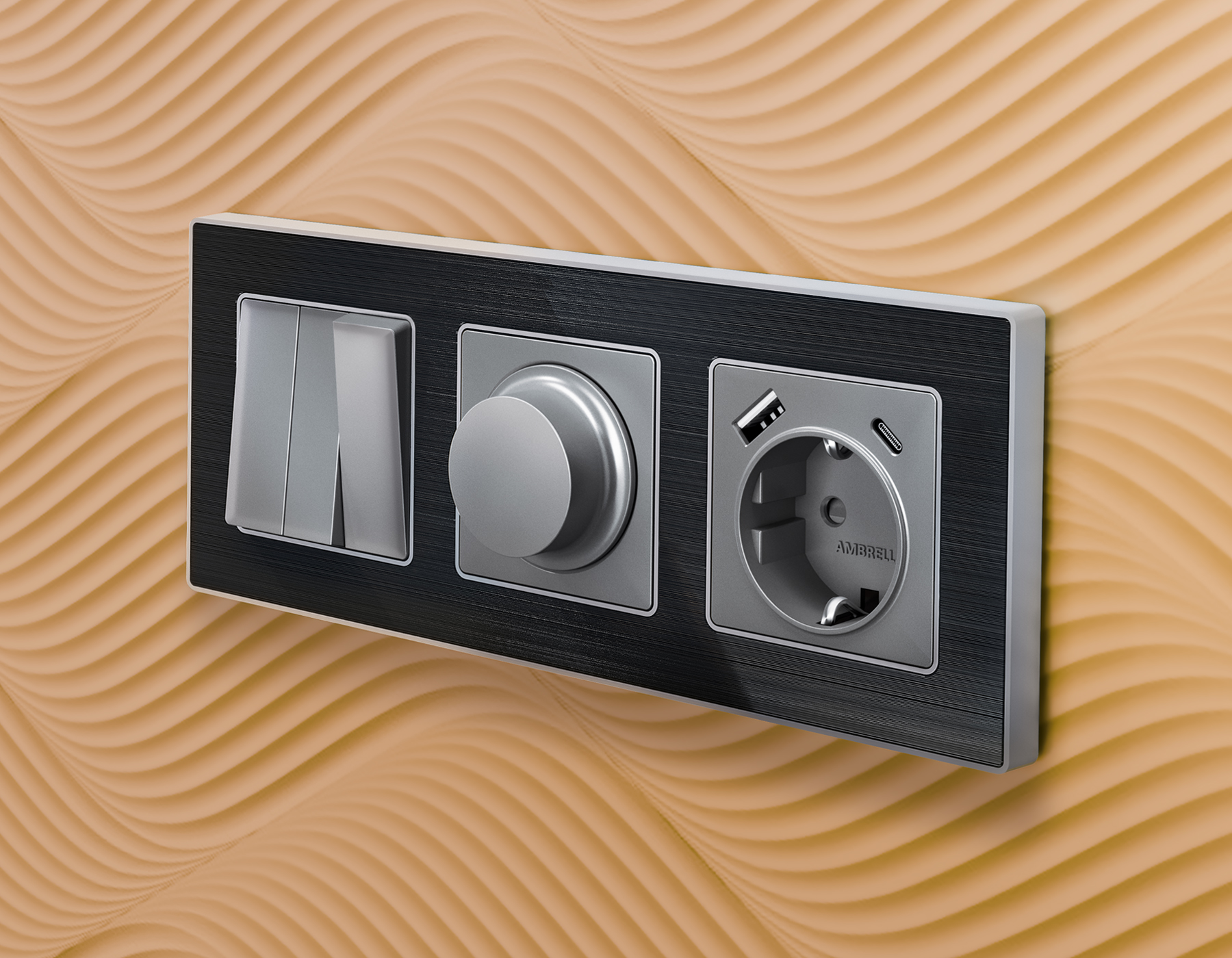 AF580533 Рамка ALFA Arctic (Черный Стекло органическое/Сталь) 3-ая