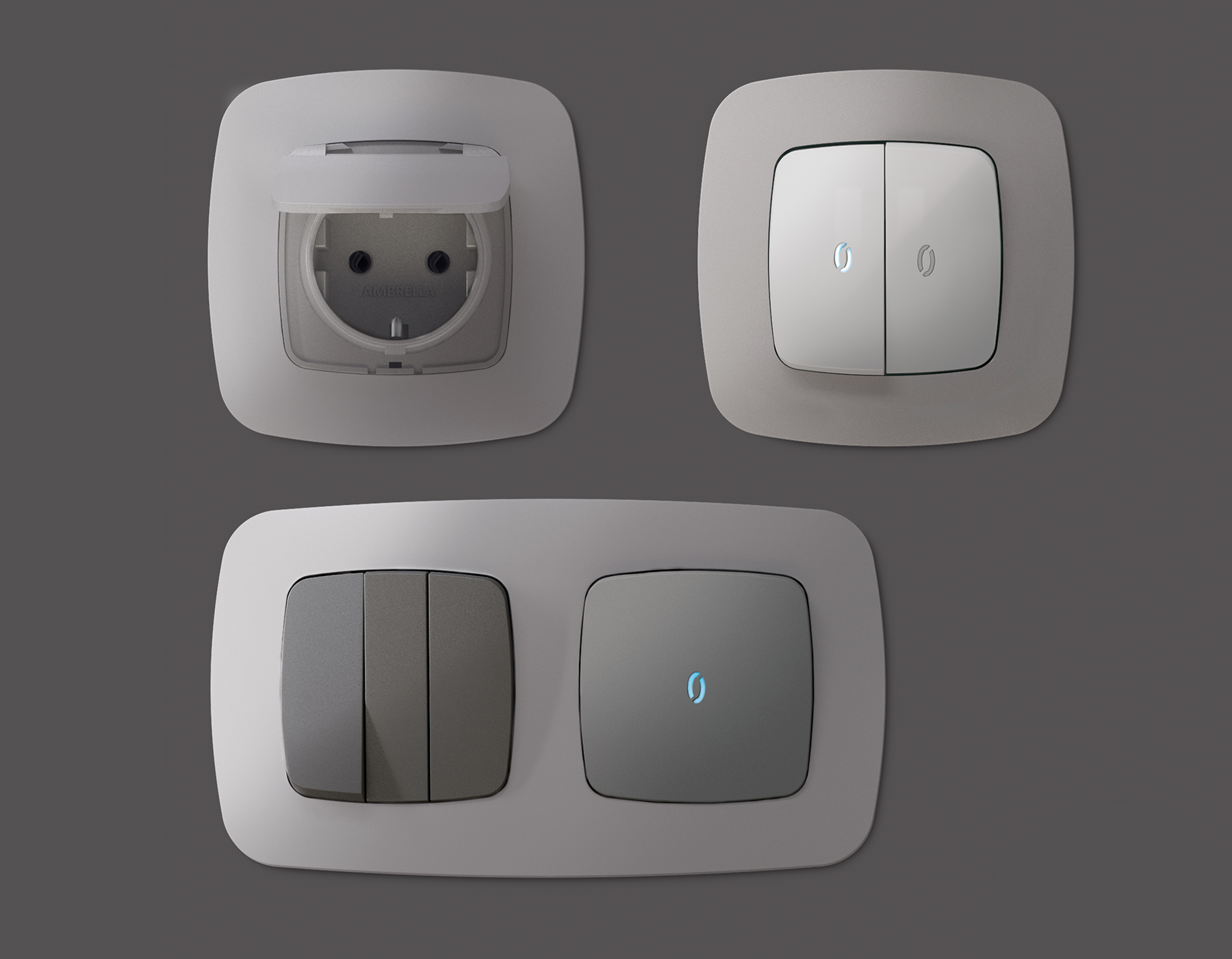 OF140505 Рамка OMEGA Ecta (Сталь матовый) 5-ая