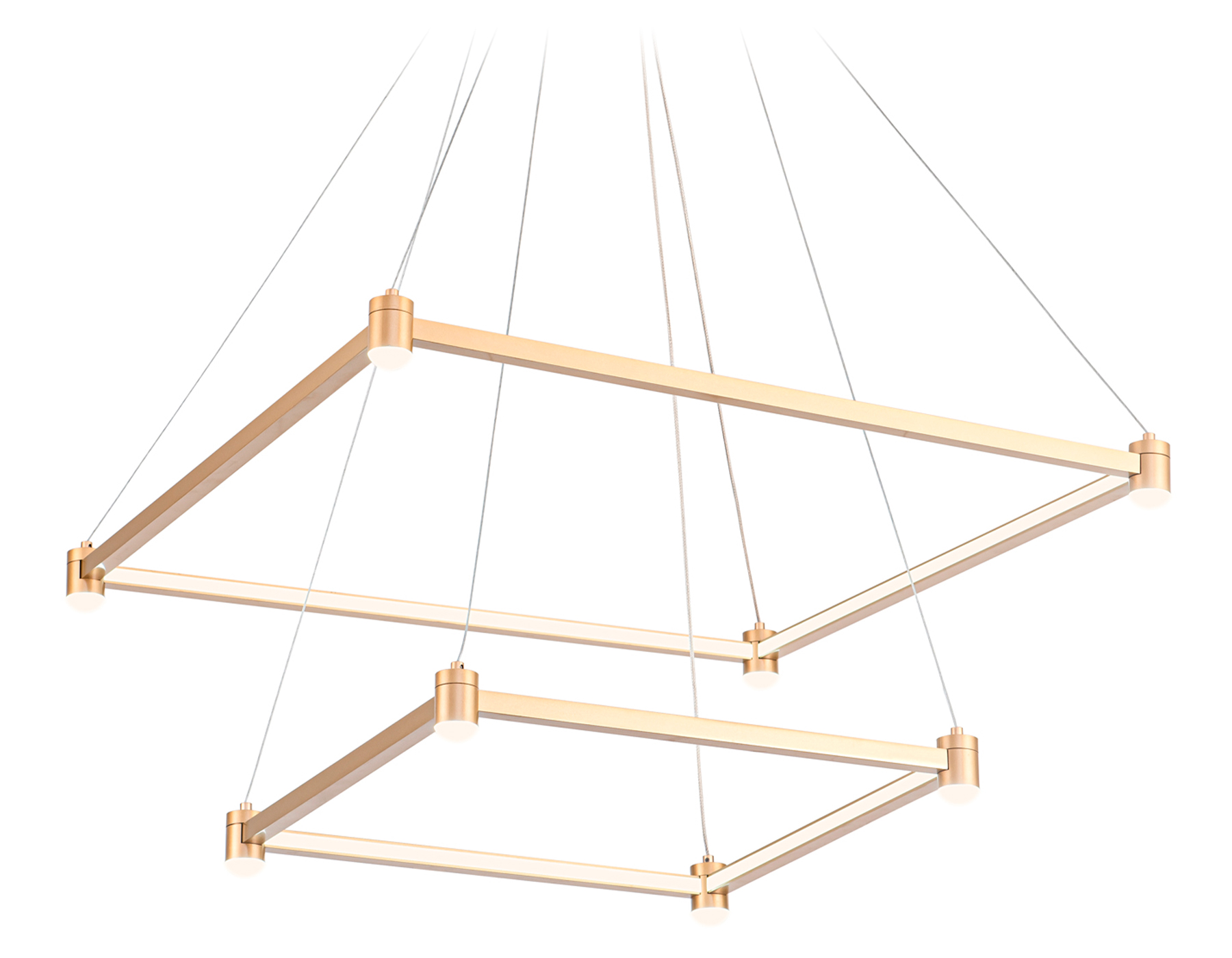 Подвесной LED светильник FL5599/2+8 GD золотой 60W 3000K/4200K/6400K 600*600*1300 (без ПДУ)