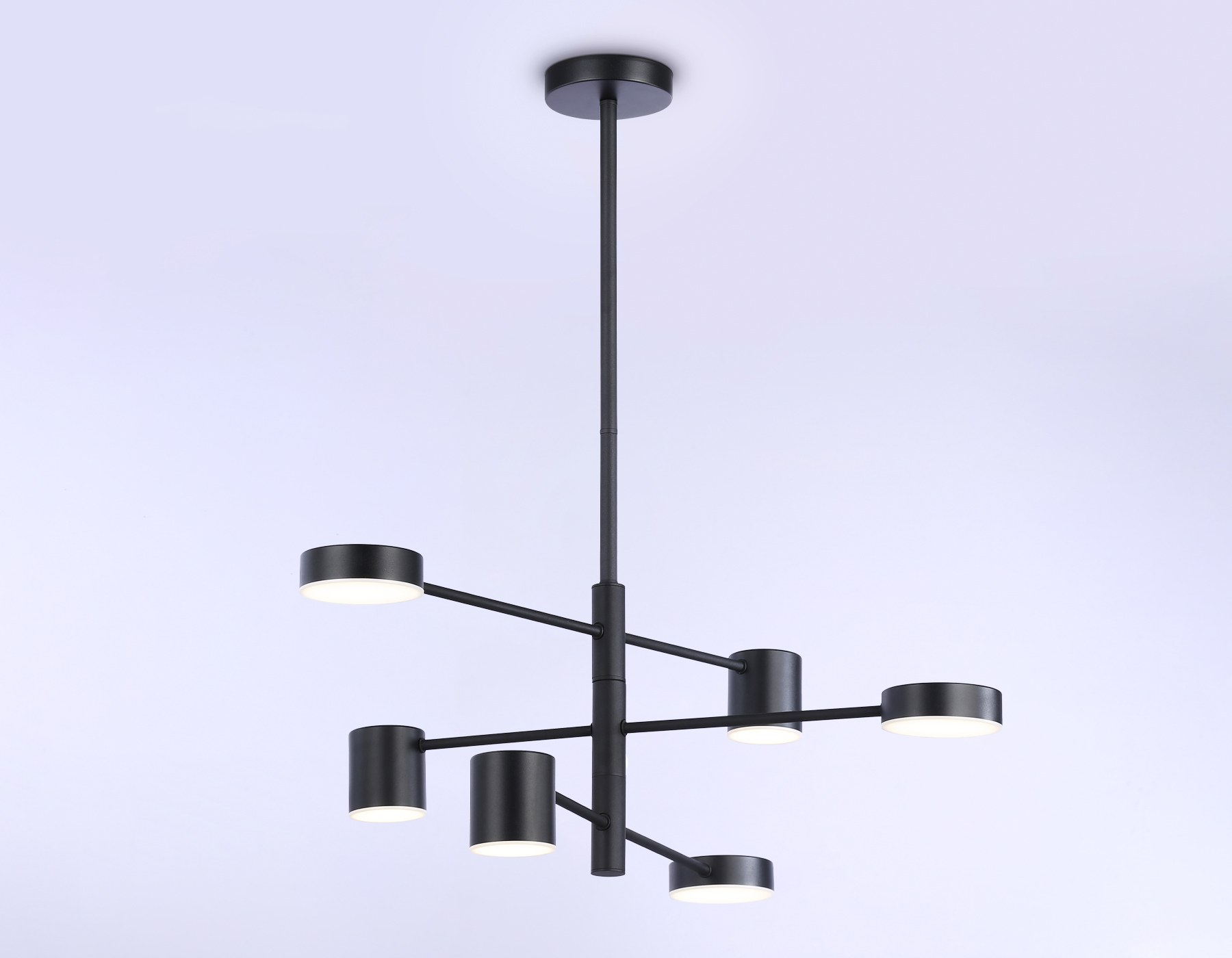 Подвесной светильник Ambrella FL51686/6 BK черный 3000K/4200K/6400K 36W D700*930 (Без ПДУ)