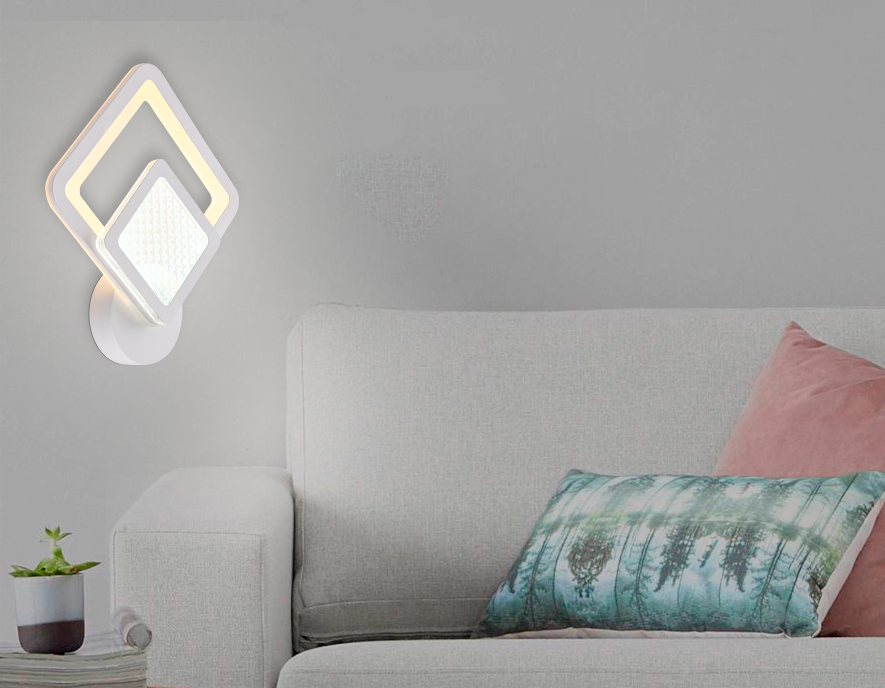 Настенный светодиодный светильник Ambrella FA4284 WH белый 14W 260*300*60