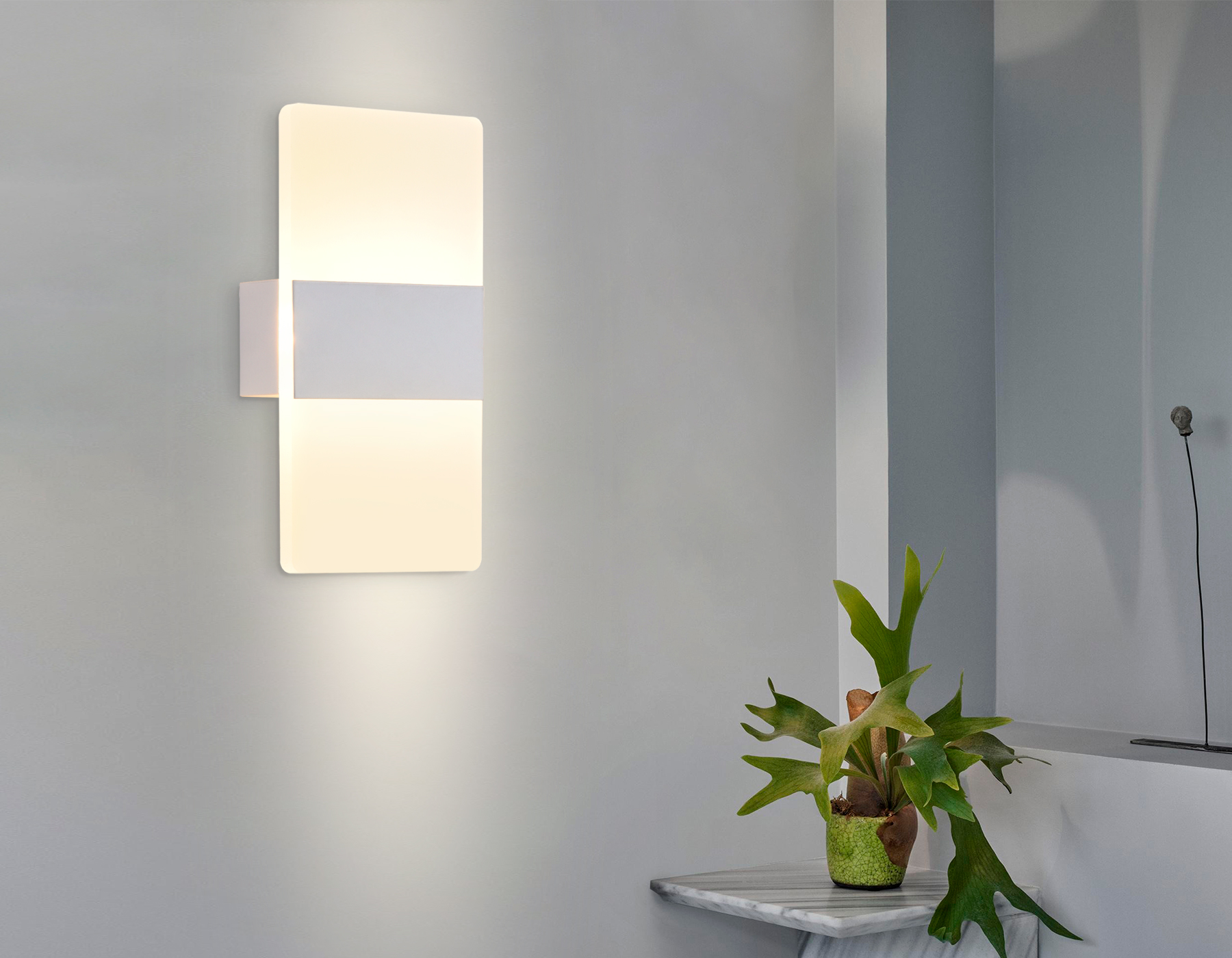 Настенный LED светильник FW200 WH/FR белый/белый матовый LED 3000K/4200K/6400K 4W 220*110*40