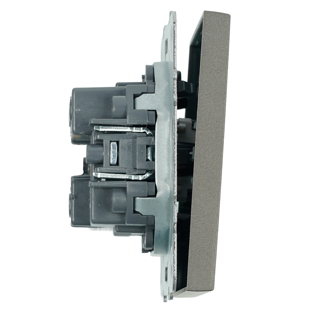 Переключатель 1-клавишный (механизм), STEKKER, 250В, 10A, серия Эмили, RSW10-5105-09, антрацит, soft touch