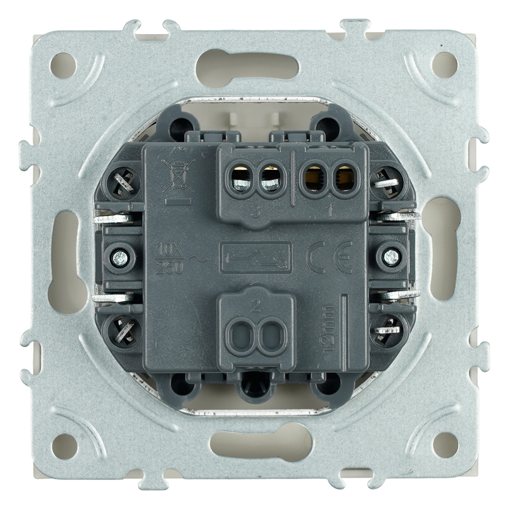 Выключатель 1-клавишный (механизм), STEKKER, 250В, 10А, серия Эмили, RSW10-5103-08, кашемир, soft touch