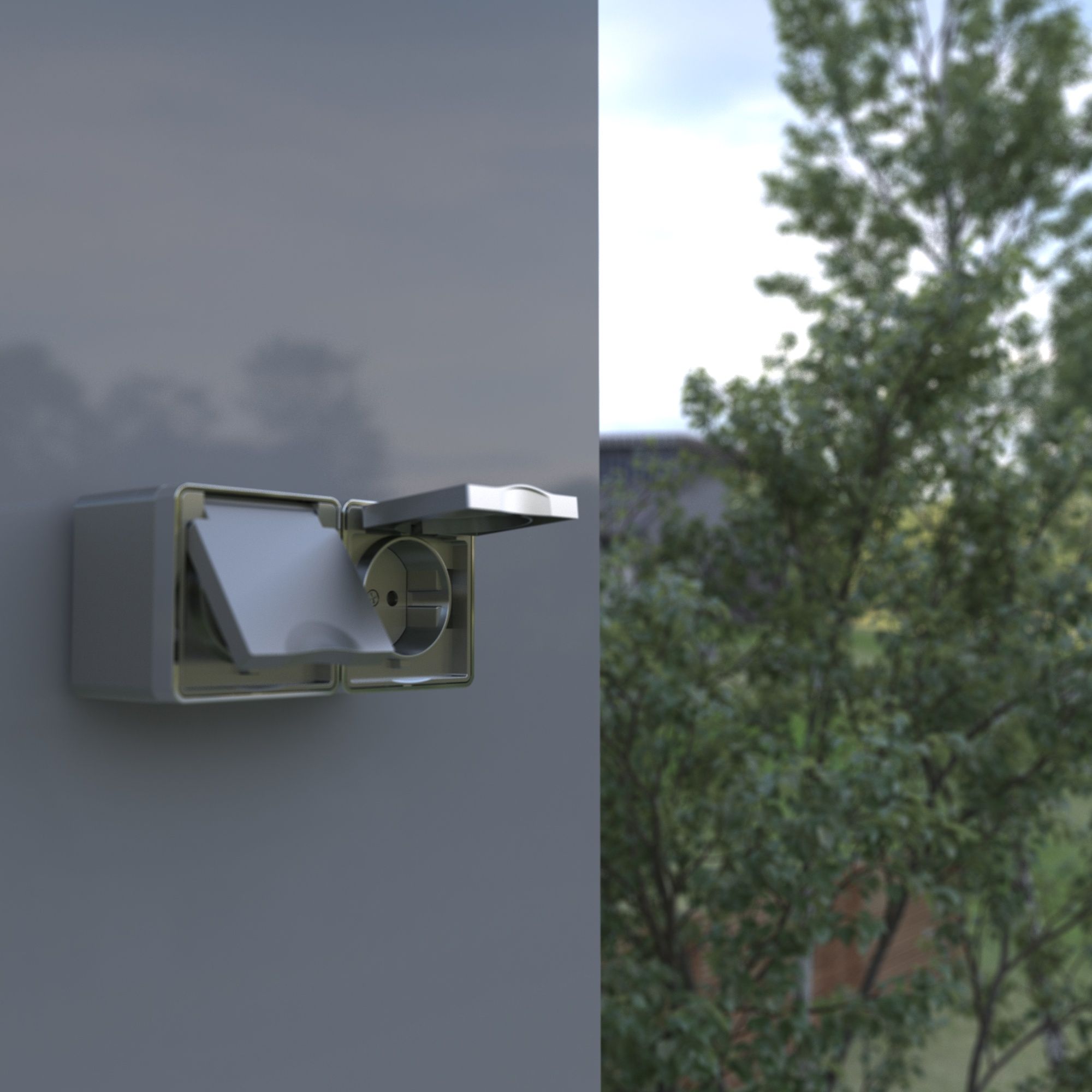 Розетка влагозащ. с зазем. с защит. крышкой и шторками Werkel Gallant (серебряный) W5071206