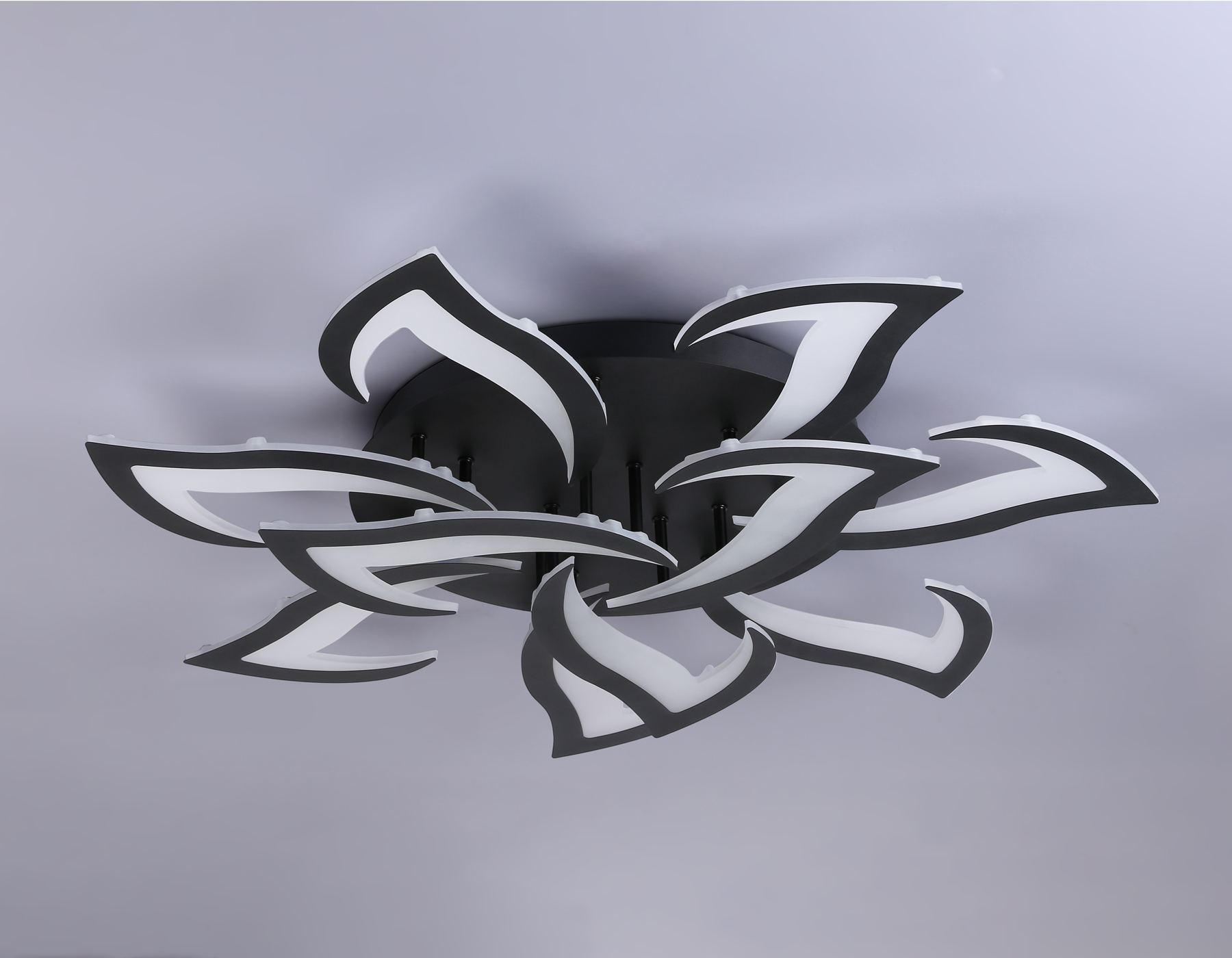 Подвесной светильник FA4474/7+3 BK черный 112W 3000+6400K/4200K/6400+3000K D850*120 (ПДУ ИК)