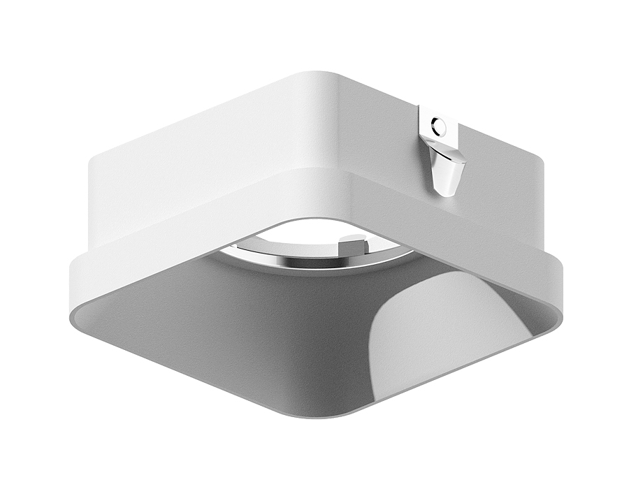 Насадка передняя для корпуса светильника Ambrella N7701 SWH белый песок 70*70*H35mm Out10mm MR16