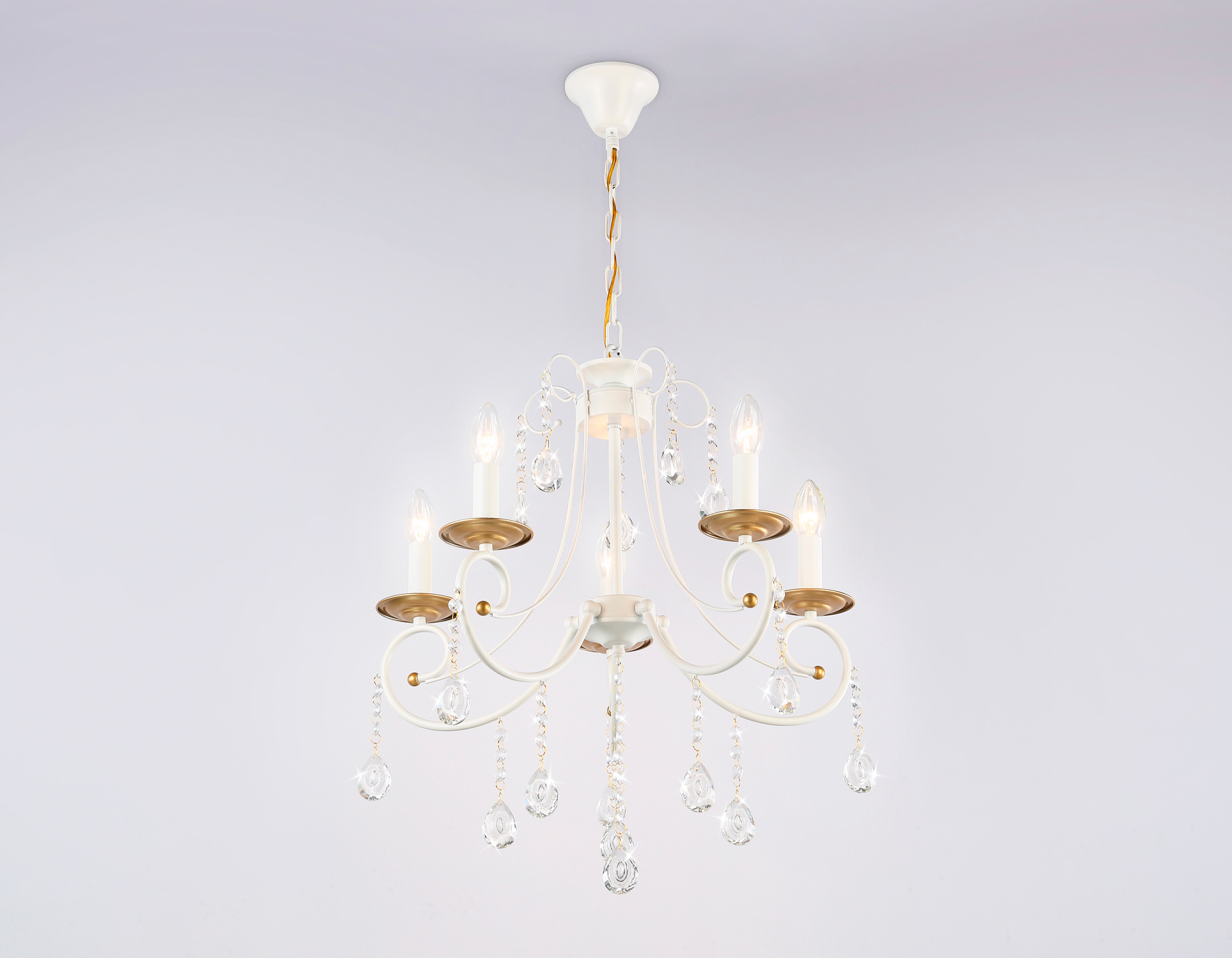 TR4916/5 WH/GD белый/золото E14/5 max 40W D550*860