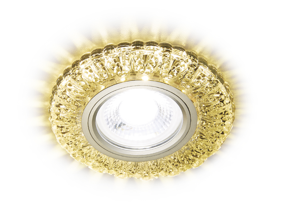 Встраиваемый светильник Ambrella S310 CH/W хром/прозрачный Хрусталь/MR16+3W(LED WARM)