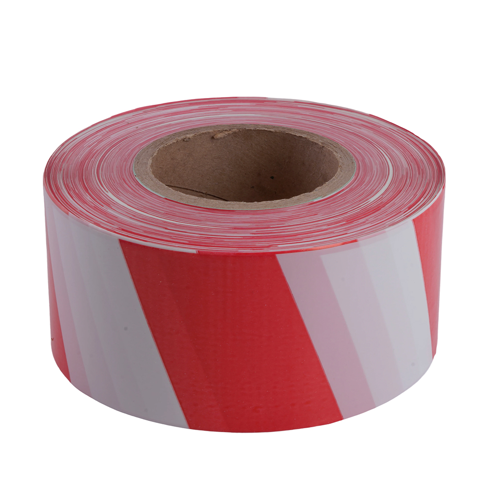 Лента оградительная, 200 п.м.х50 мм х35 мкм, STEKKER  красный,белый INTP10-50-35