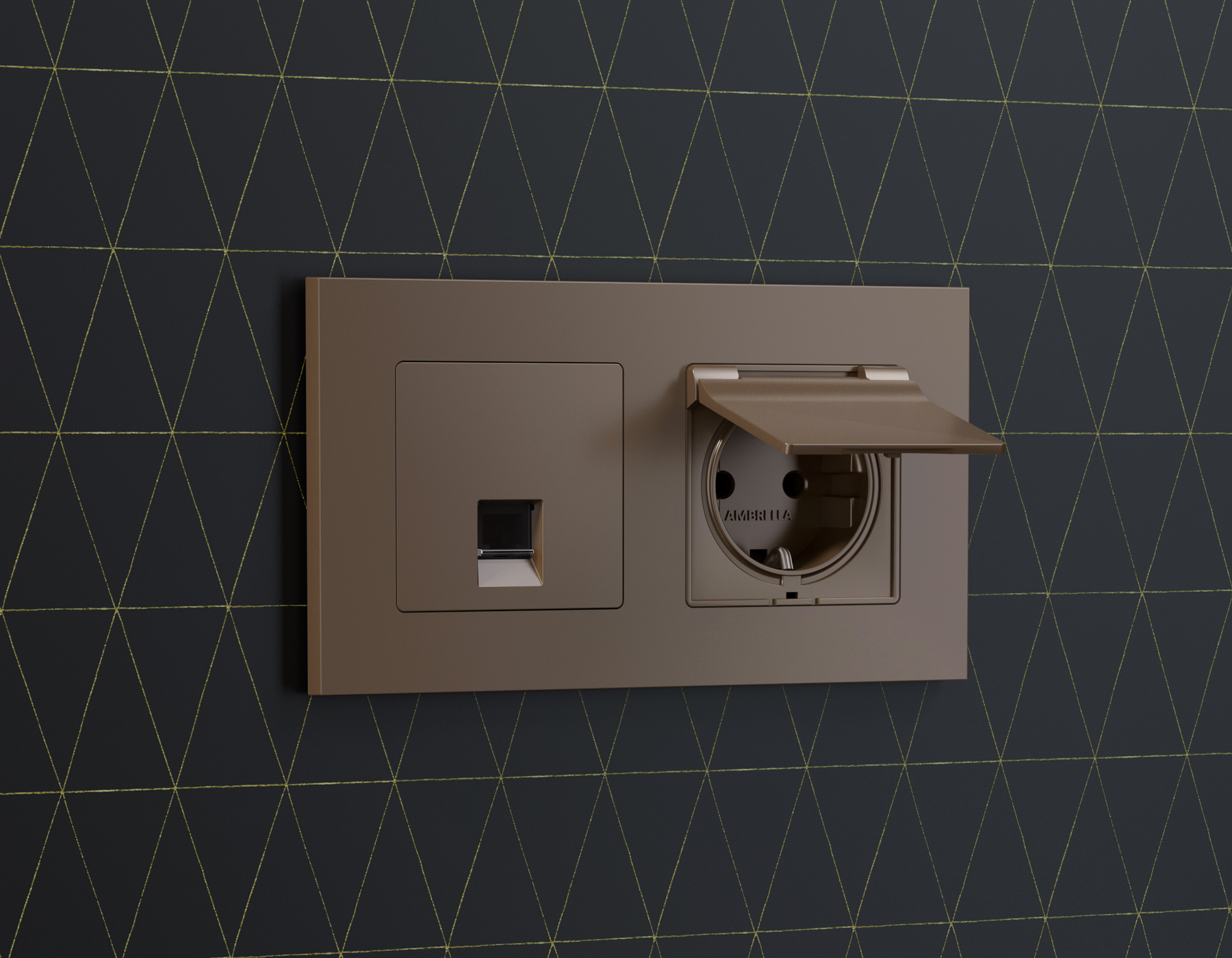 AF250632 Рамка ALFA Qubi (Темная бронза матовый) 2-ая