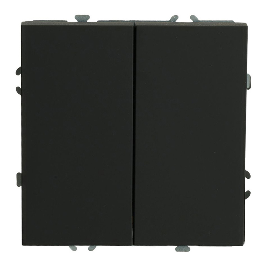 Переключатель перекрестный 2-клавишный (механизм), STEKKER, 250В, 10А, серия Эмили, RSW10-5111-01, черный уголь, soft touch