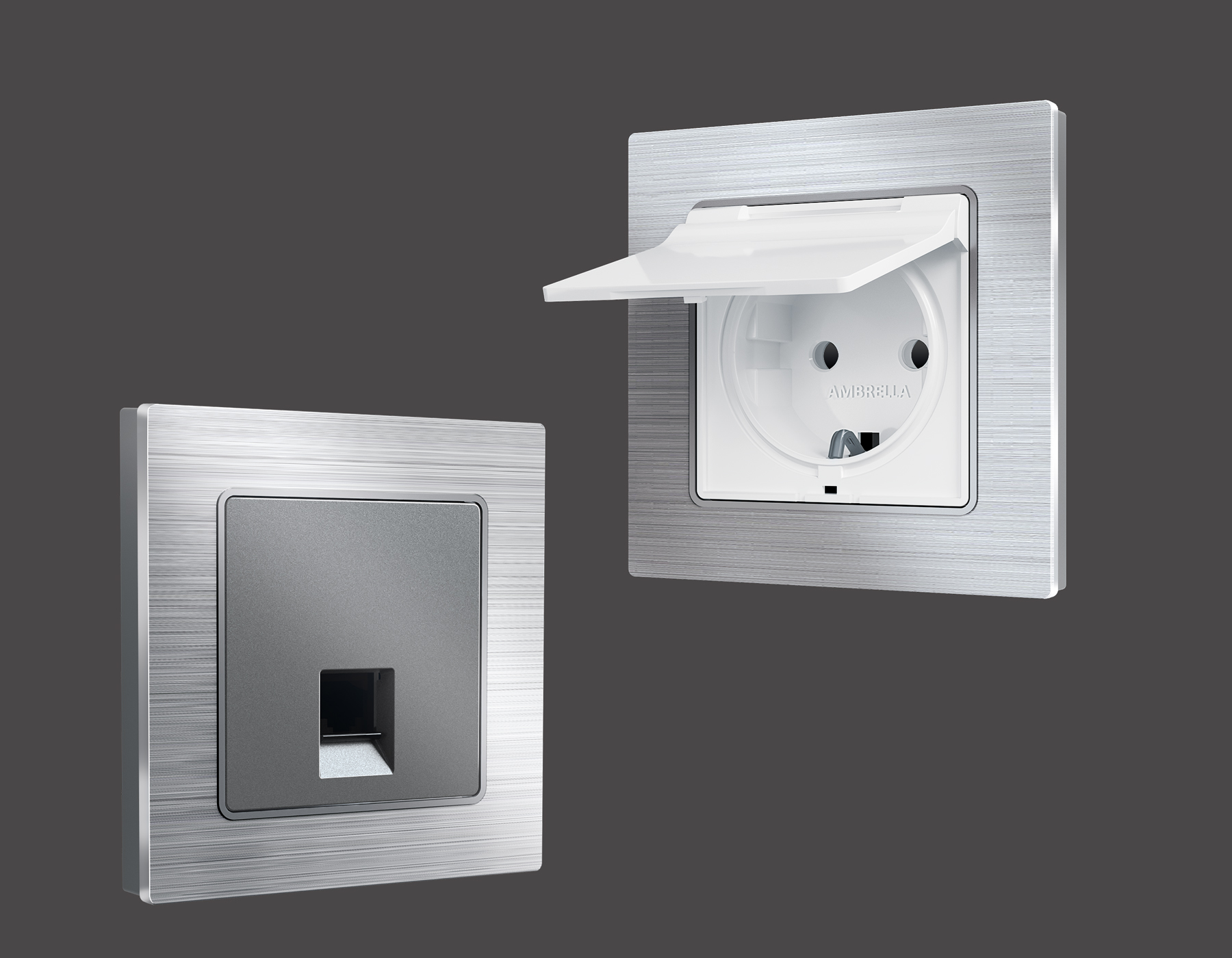 AF550101 Рамка ALFA Platos (Серебро Металл шлифованный) 1-ая