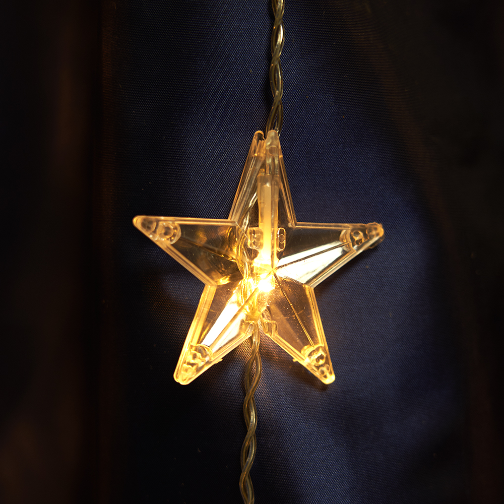 Светодиодная гирлянда Feron CL25 занавес Звездочки  2*1м  + 3м 230V 2700K, статичная, c питанием от сети, прозрачный шнур Светодиодная гирлянда Feron CL25 занавес Звездочки  2*1м  + 3м 230V 2700K, статичная, c питанием от сети, прозрачный шнур