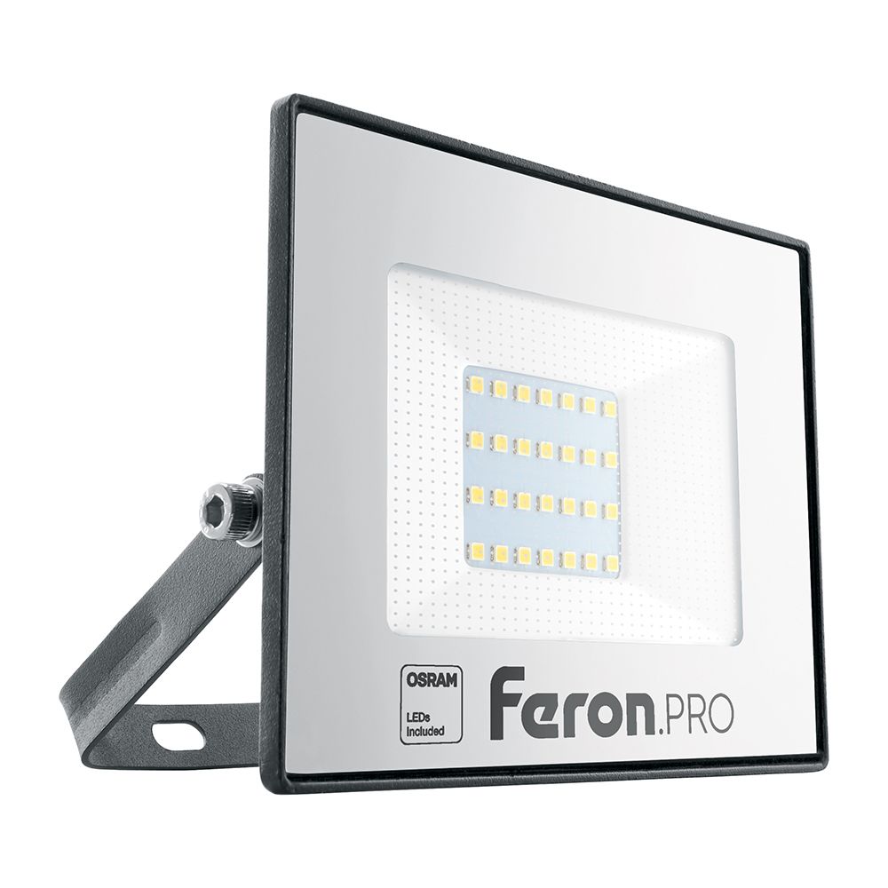 Светодиодный прожектор Feron.PRO LL-1000 IP65 30W 6400K черный Светодиодный прожектор Feron.PRO LL-1000 IP65 30W 6400K черный