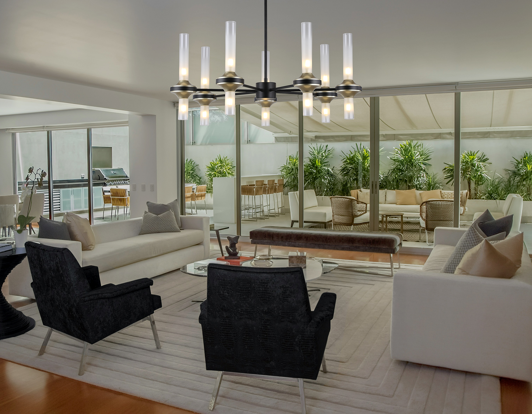 LH55353/14 BK/CGD/CL черный/золото/прозрачный G9/14 max 30W D750*690