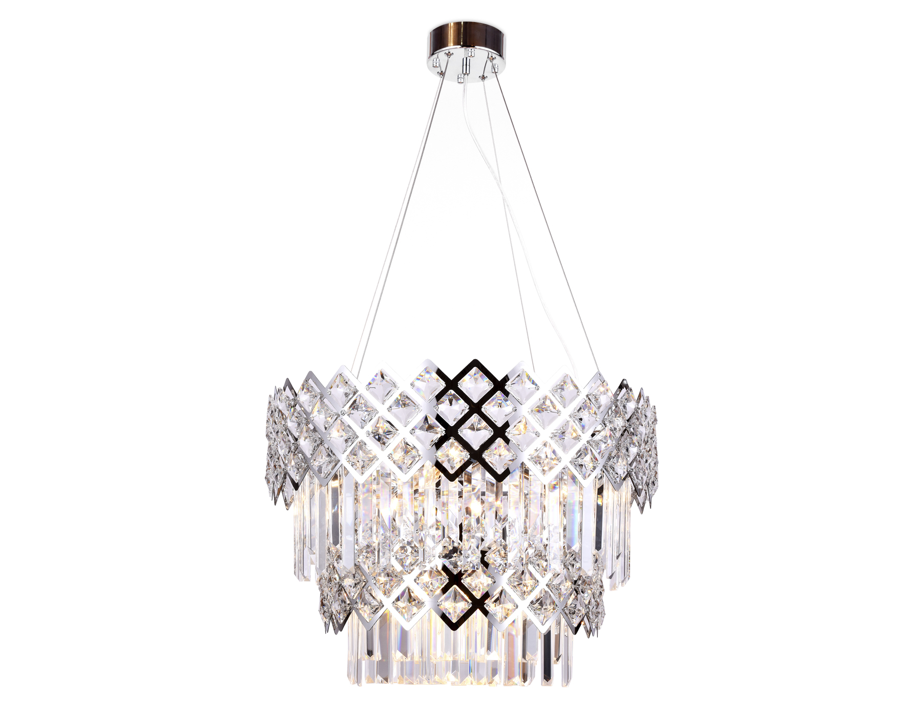 Подвесная люстра с хрусталем Ambrella TR5273/8 CH/CL хром/прозрачный E14/8 max 40W D520*880