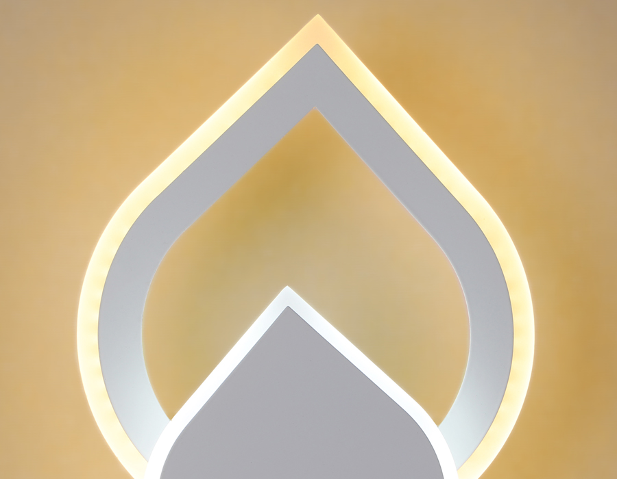 Настенный светодиодный светильник Ambrella с выключателем FA566 WH/S белый/песок LED 3000K/6400K 24W