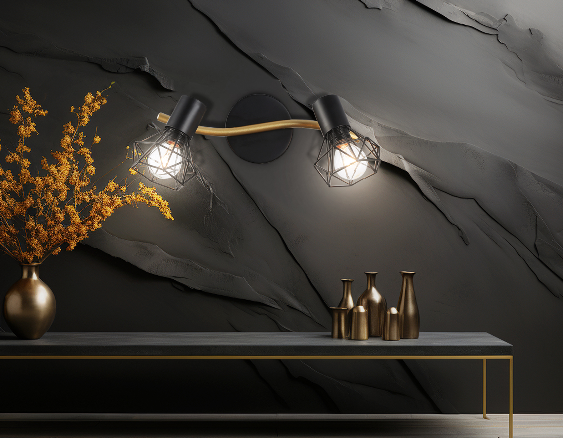 TR8656/2 BK/GD черный/золото E14/2 max 60W 330*100*185 TR8656/2 BK/GD черный/золото E14/2 max 60W 330*100*185